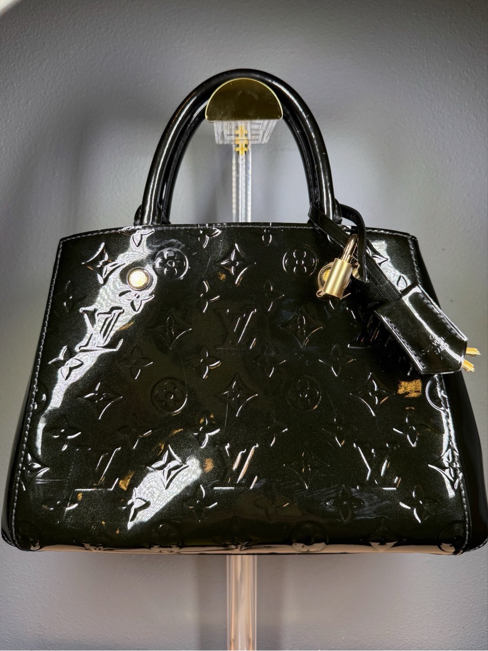Louis Vuitton Black Vernis Monogram Top-Handle Satchel